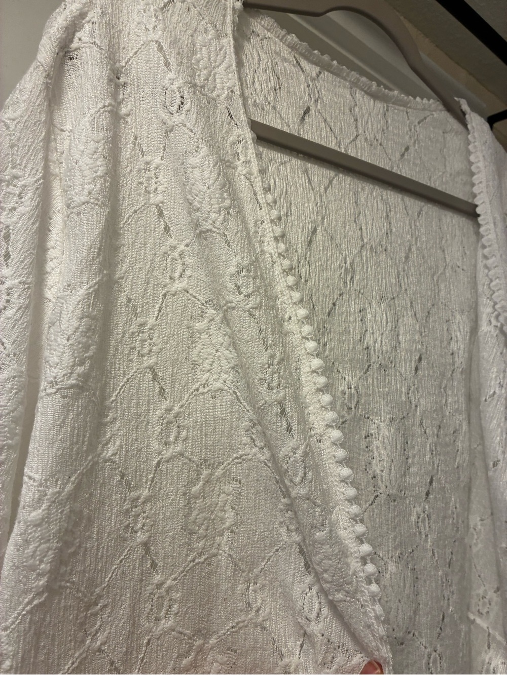 Thin White Lace Shrug Cover Up for Pool or to Wear With Sleeveless Summer Top - Picture 3 of 4